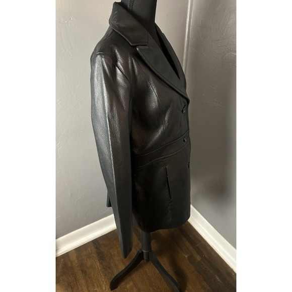 Vintage Colebrook Classics Women's Leather 90's Blazer Size M winter, office - Picture 3 of 16